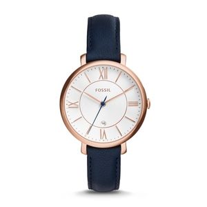 Jacqueline Navy Leather Fossil Watch - NWOT